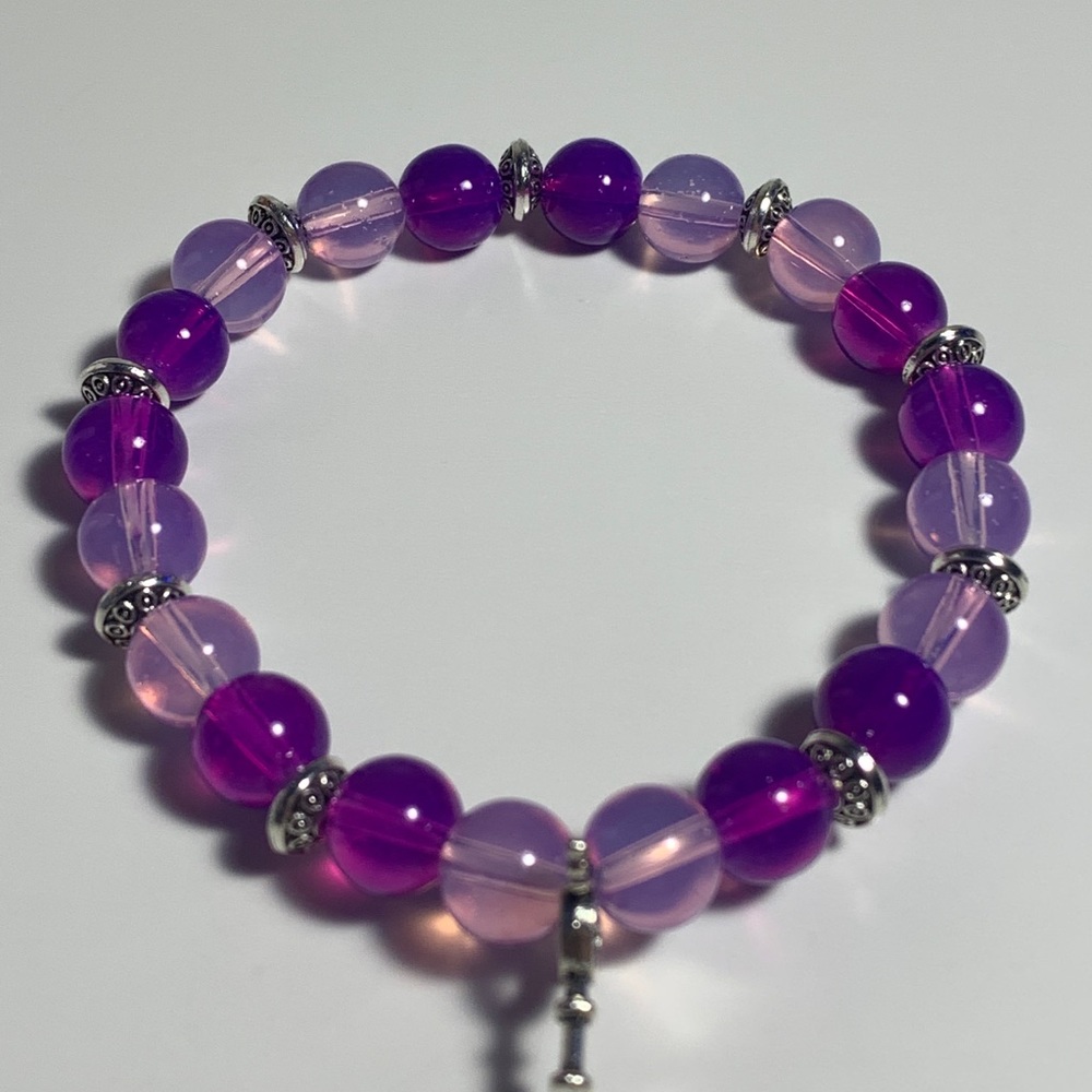 Purple charm bracelet